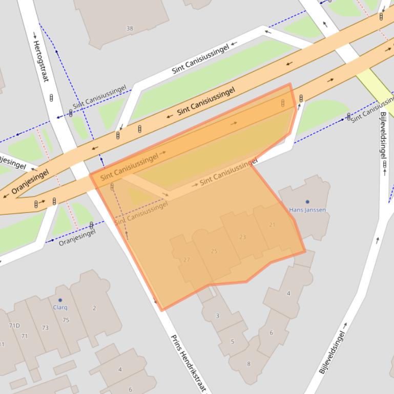 Kaart van postcodegebied 6511TG.