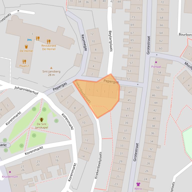 Kaart van postcodegebied 6511VG.