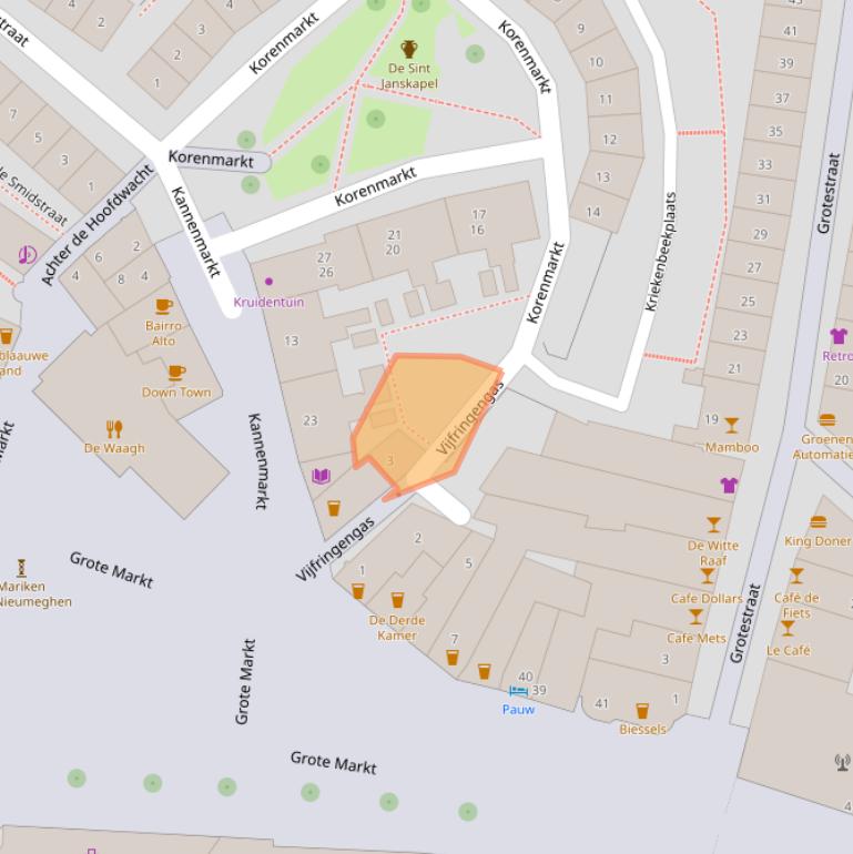 Kaart van postcodegebied 6511VV.