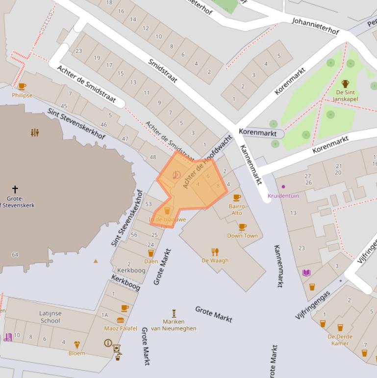 Kaart van postcodegebied 6511VW.