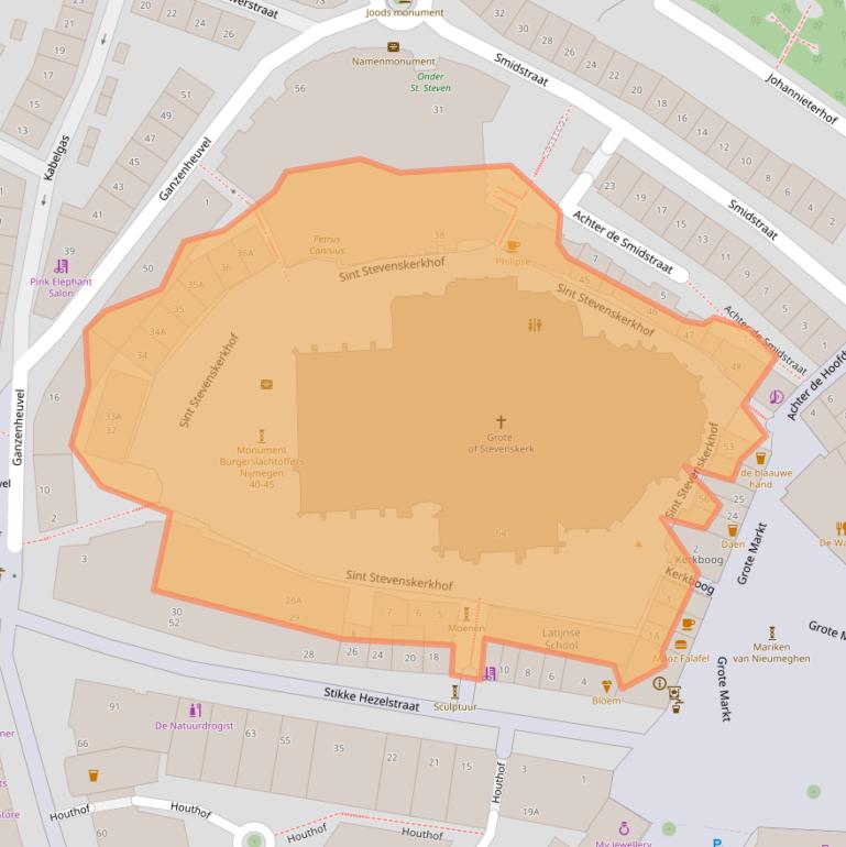 Kaart van postcodegebied 6511VZ.