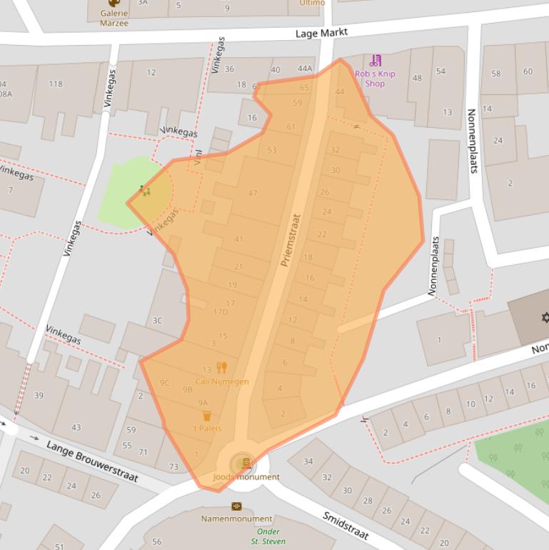 Kaart van postcodegebied 6511WC.