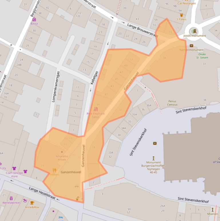 Kaart van postcodegebied 6511WD.