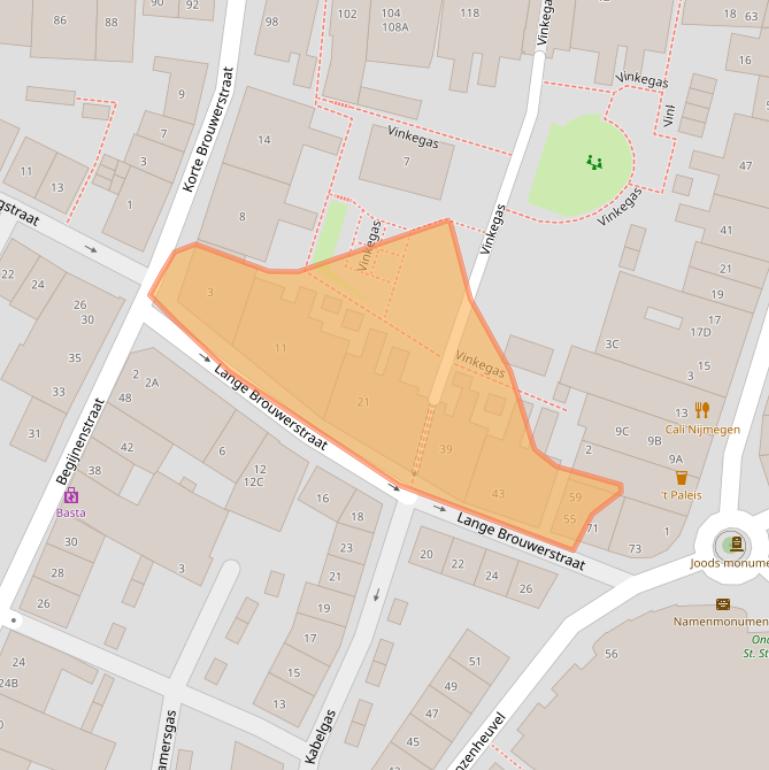 Kaart van postcodegebied 6511WH.