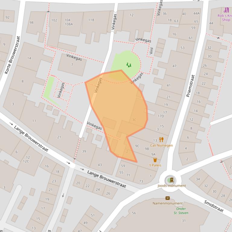 Kaart van postcodegebied 6511WK.