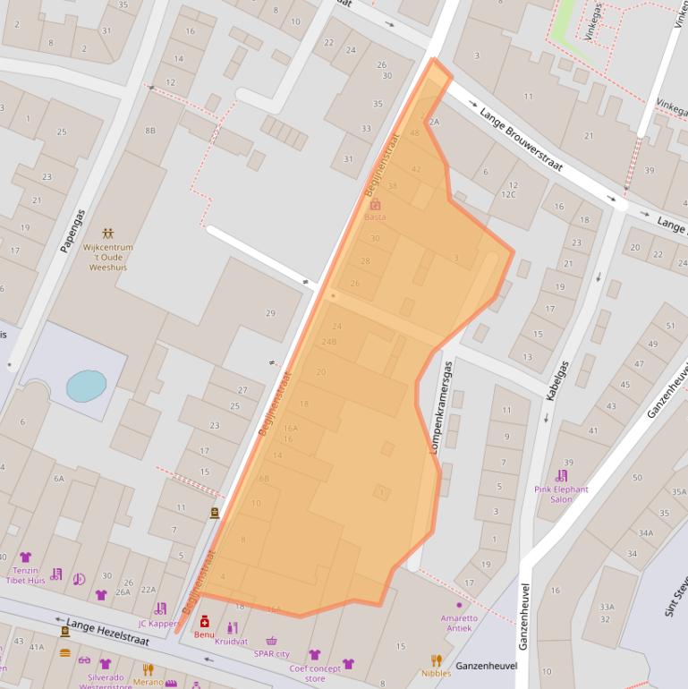 Kaart van postcodegebied 6511WP.