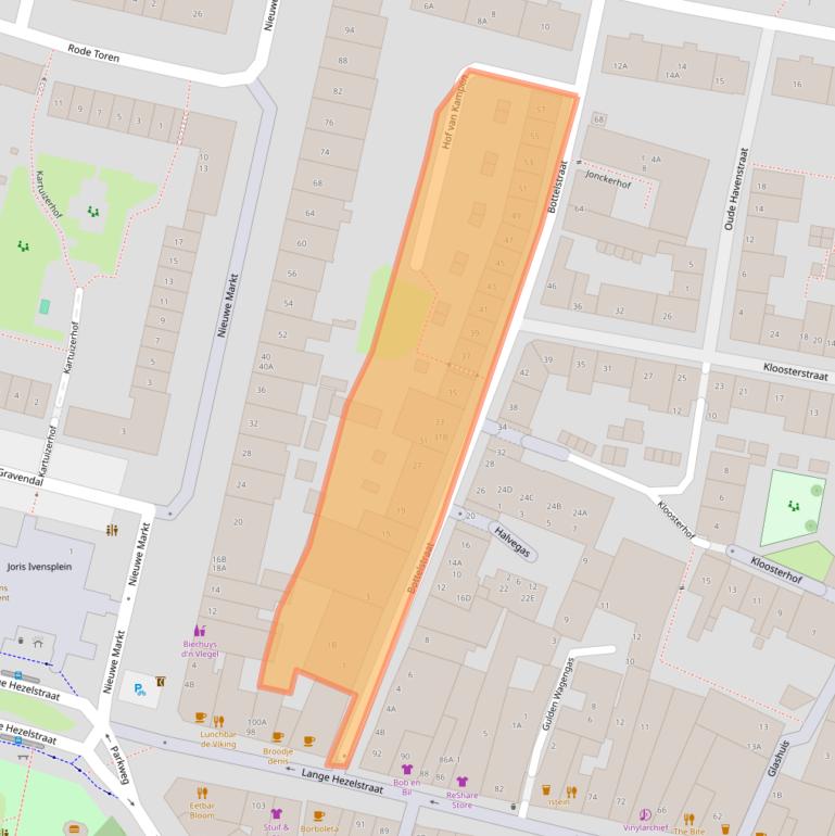 Kaart van postcodegebied 6511XA.