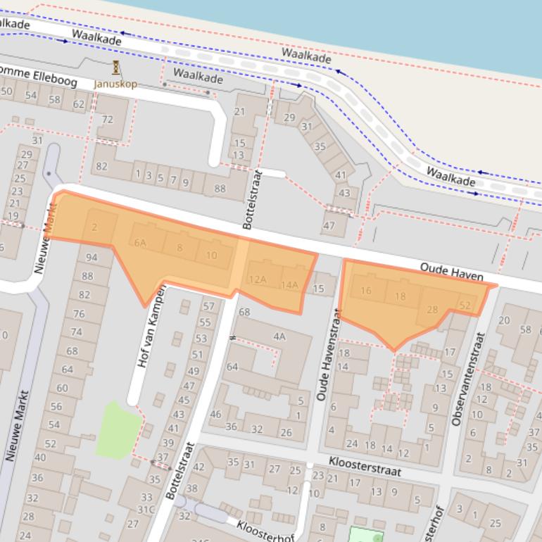 Kaart van postcodegebied 6511XG.
