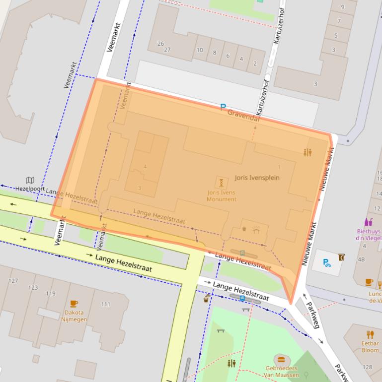 Kaart van postcodegebied 6511ZK.