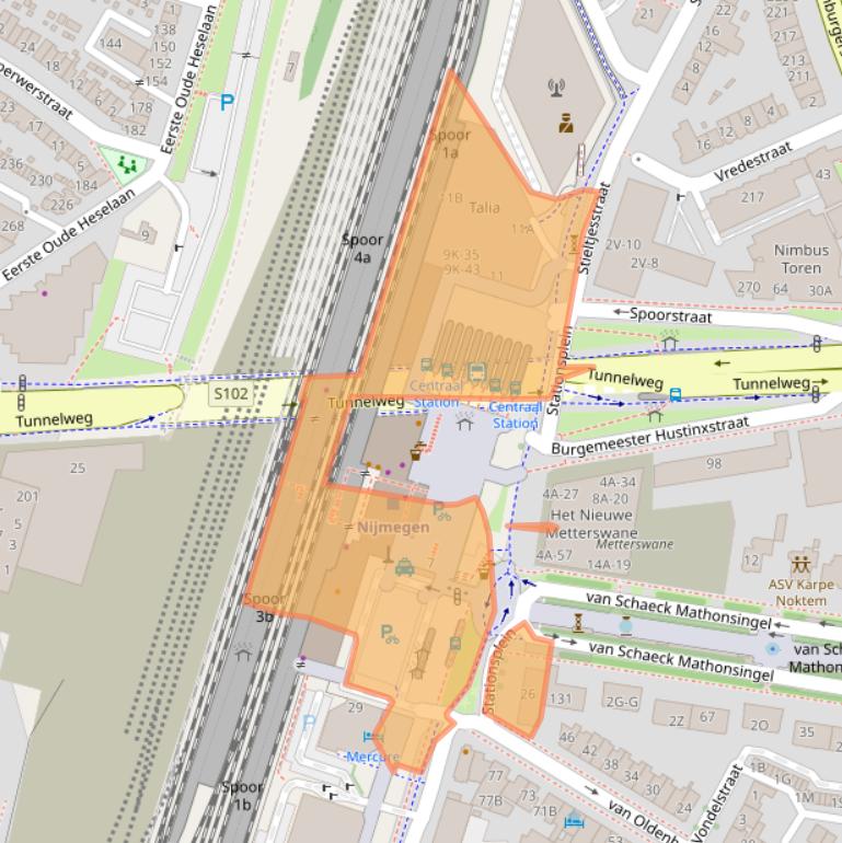 Kaart van postcodegebied 6512AB.
