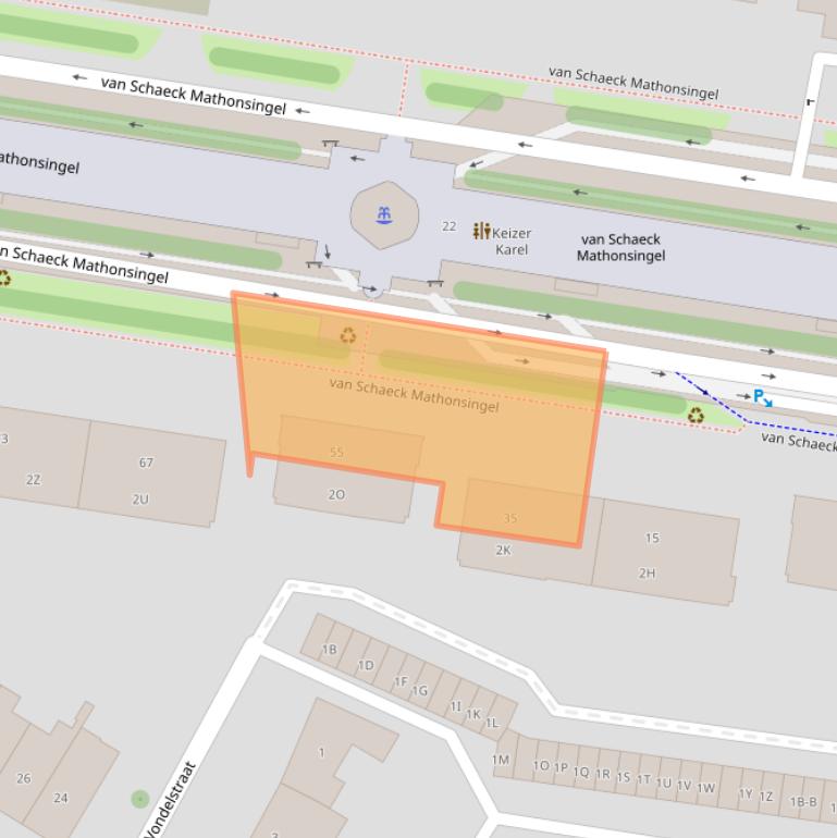 Kaart van postcodegebied 6512AJ.