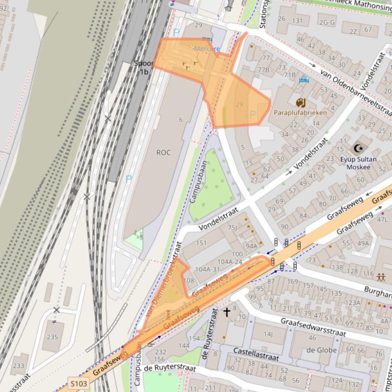 Kaart van postcodegebied 6512BA.