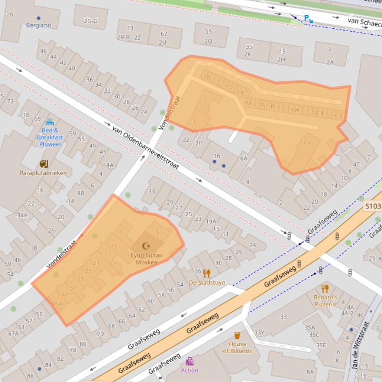 Kaart van postcodegebied 6512BB.