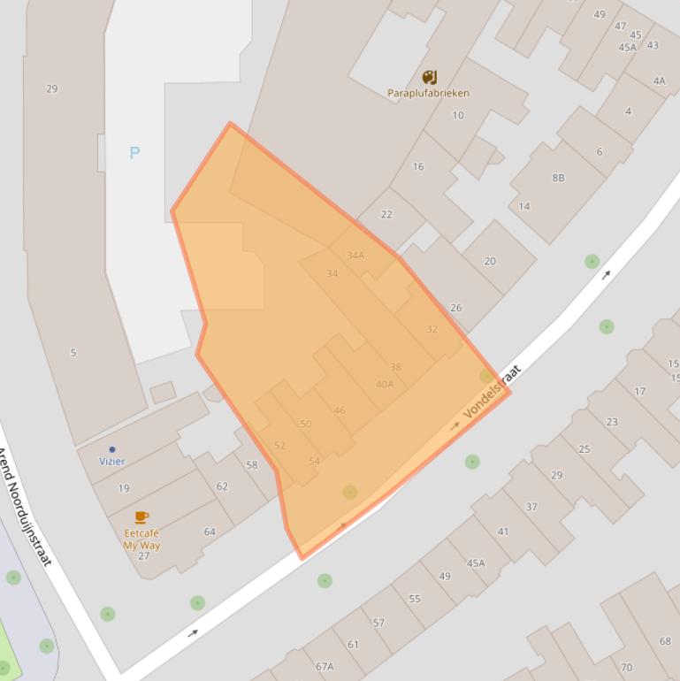 Kaart van postcodegebied 6512BH.