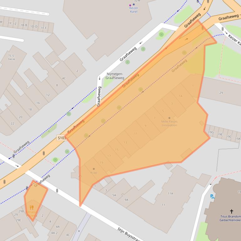 Kaart van postcodegebied 6512BM.