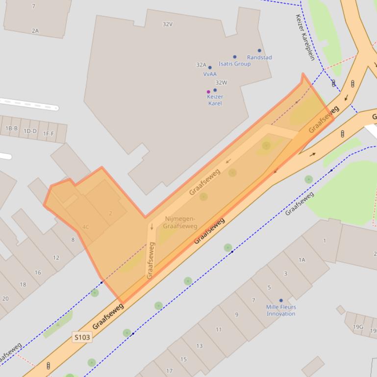 Kaart van postcodegebied 6512CA.