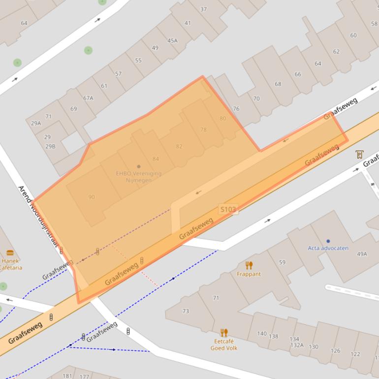 Kaart van postcodegebied 6512CG.