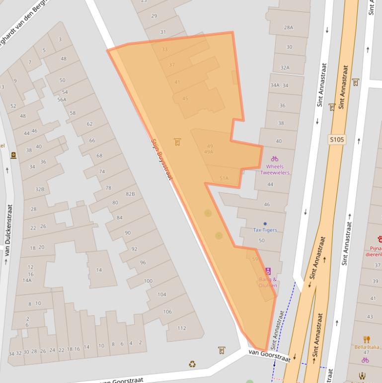 Kaart van postcodegebied 6512CM.