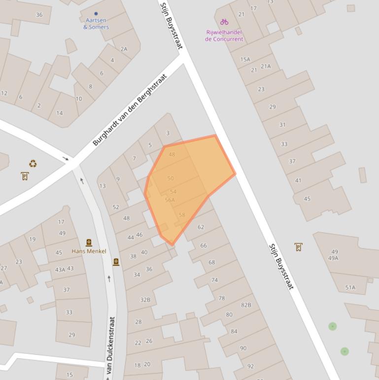 Kaart van postcodegebied 6512CS.