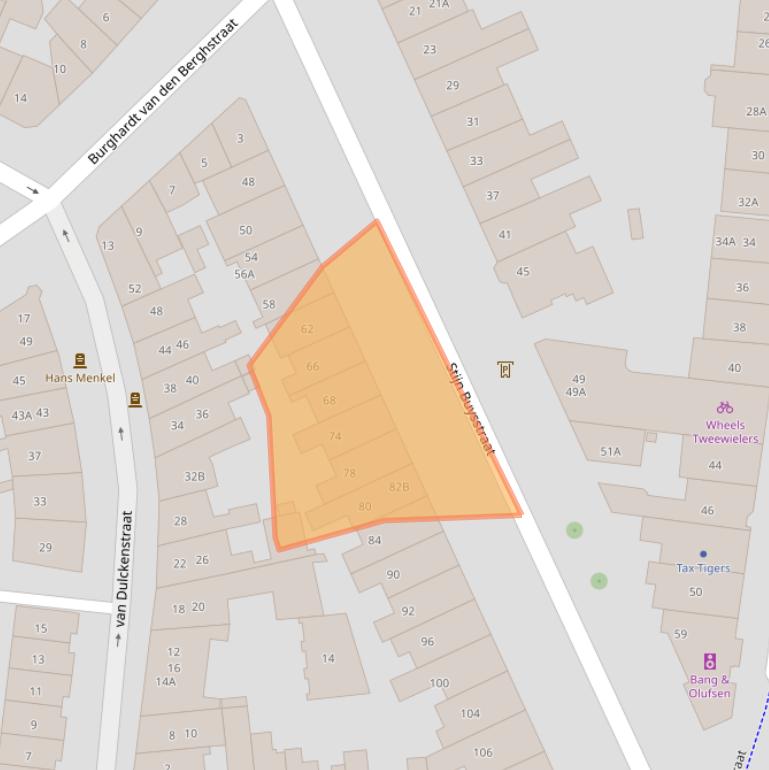 Kaart van postcodegebied 6512CT.