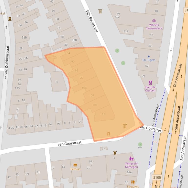 Kaart van postcodegebied 6512CV.