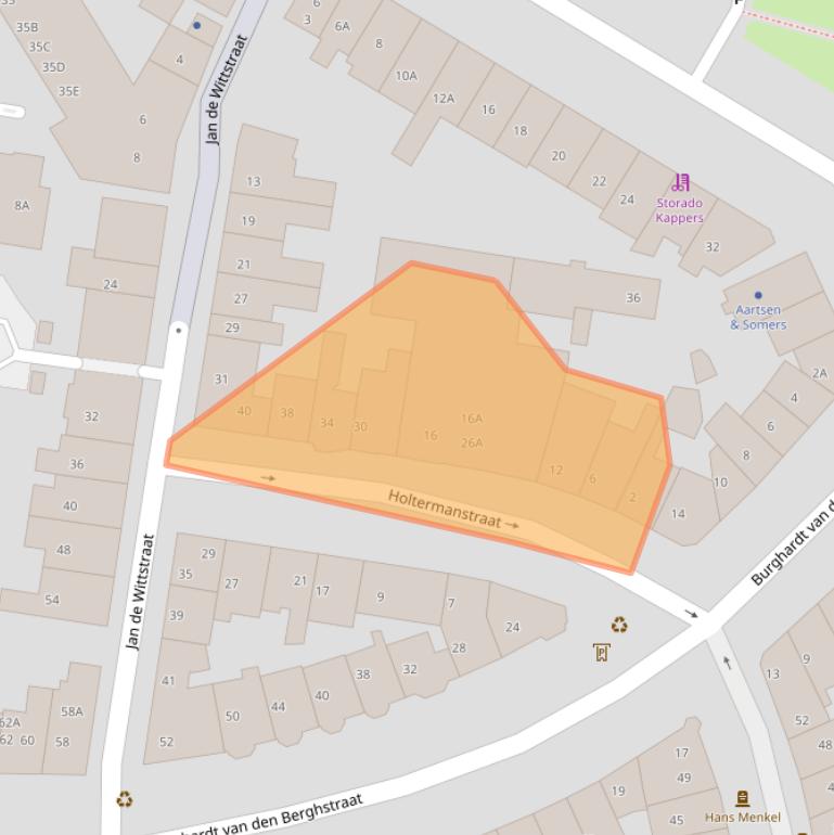 Kaart van postcodegebied 6512DB.