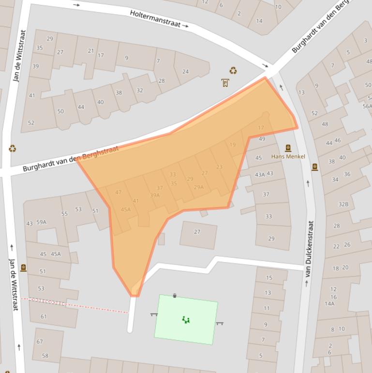 Kaart van postcodegebied 6512DD.