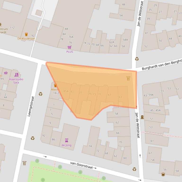 Kaart van postcodegebied 6512DG.