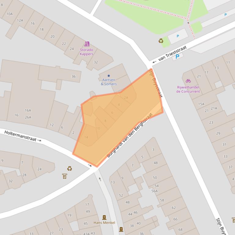 Kaart van postcodegebied 6512DL.