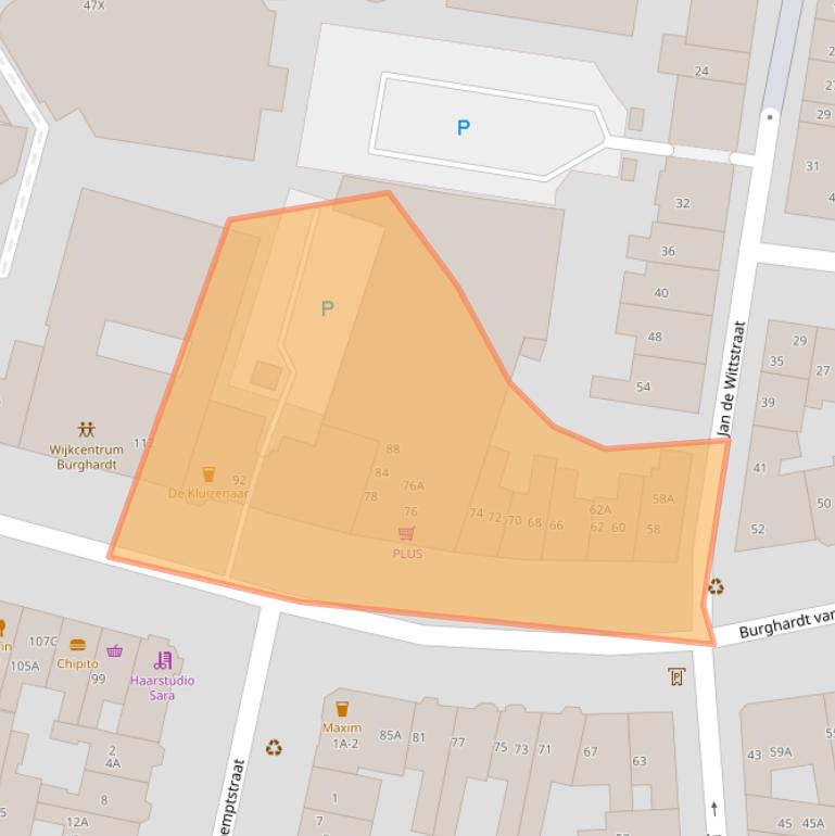 Kaart van postcodegebied 6512DP.