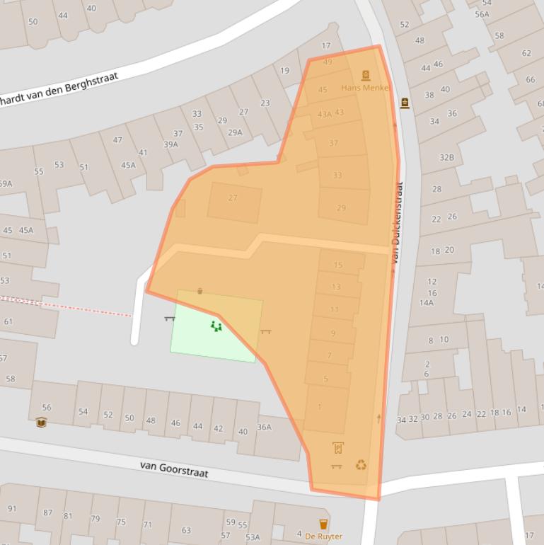 Kaart van postcodegebied 6512DS.