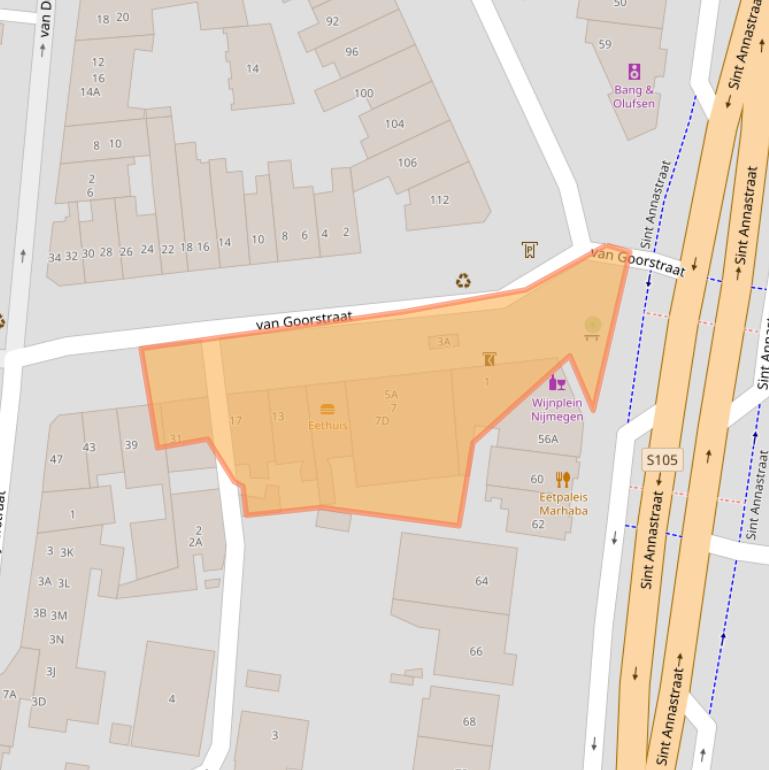 Kaart van postcodegebied 6512EA.