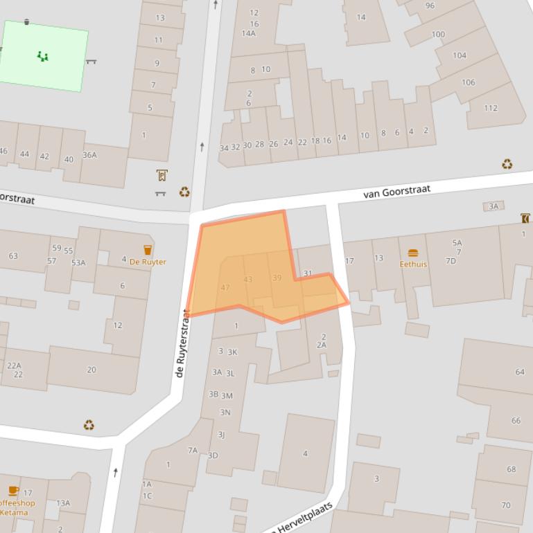 Kaart van postcodegebied 6512EB.