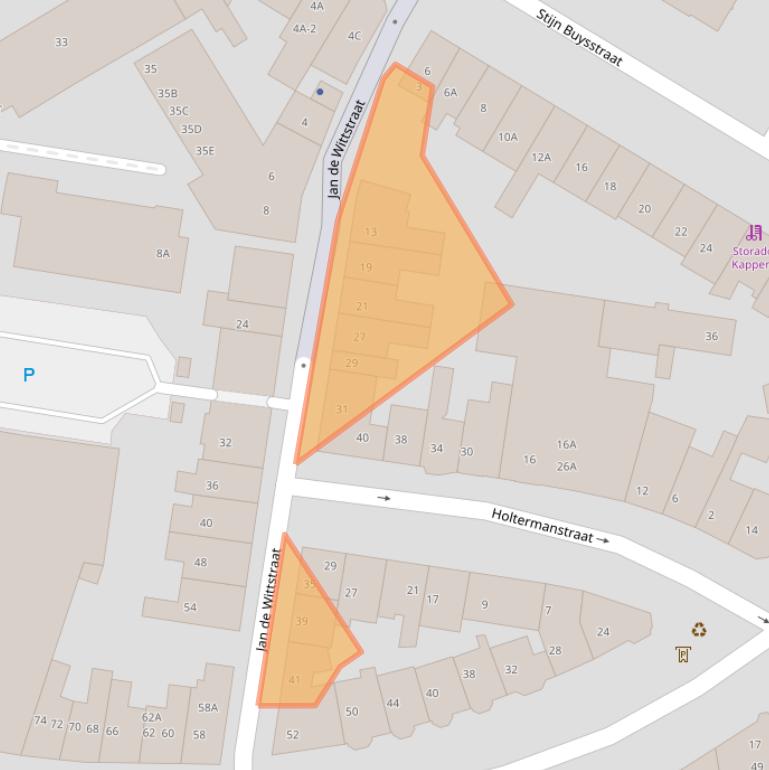 Kaart van postcodegebied 6512EG.