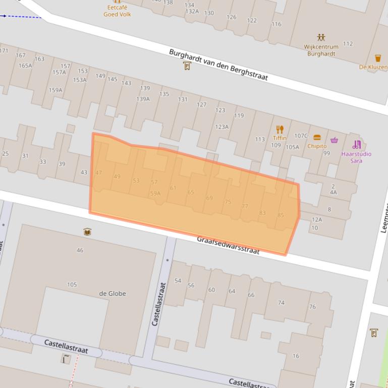 Kaart van postcodegebied 6512ER.