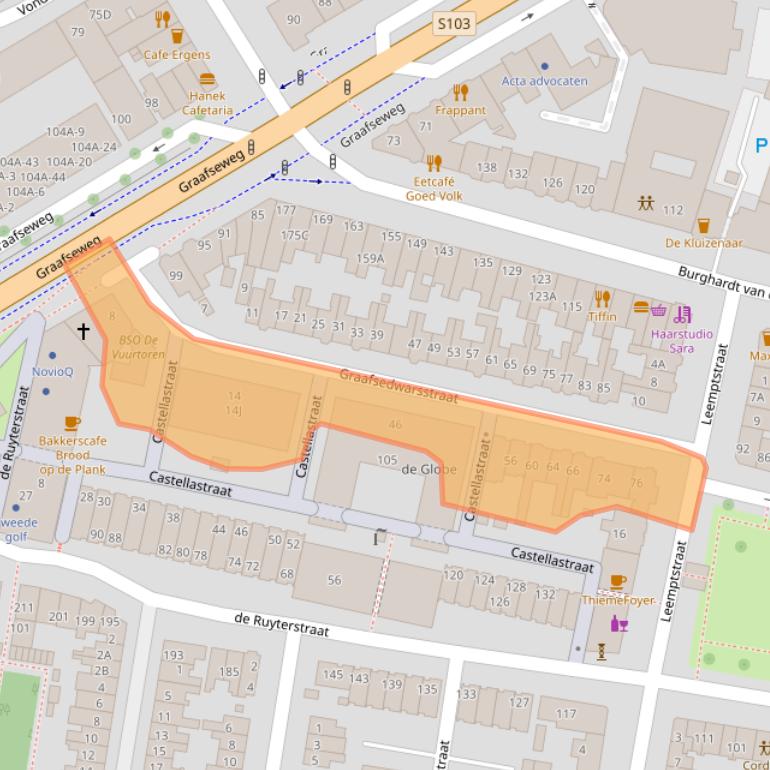 Kaart van postcodegebied 6512ES.