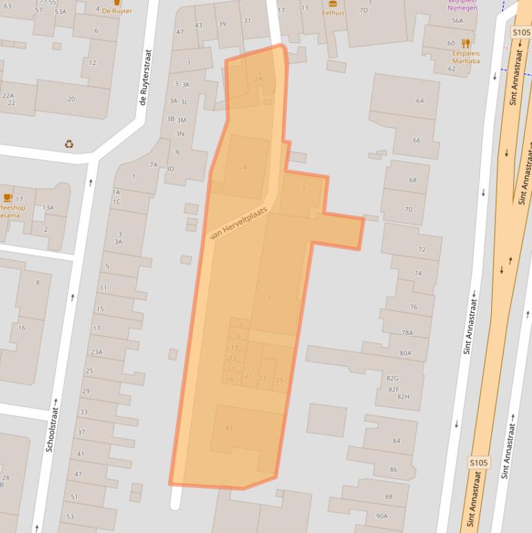 Kaart van postcodegebied 6512ET.