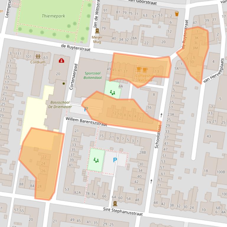 Kaart van postcodegebied 6512GA.