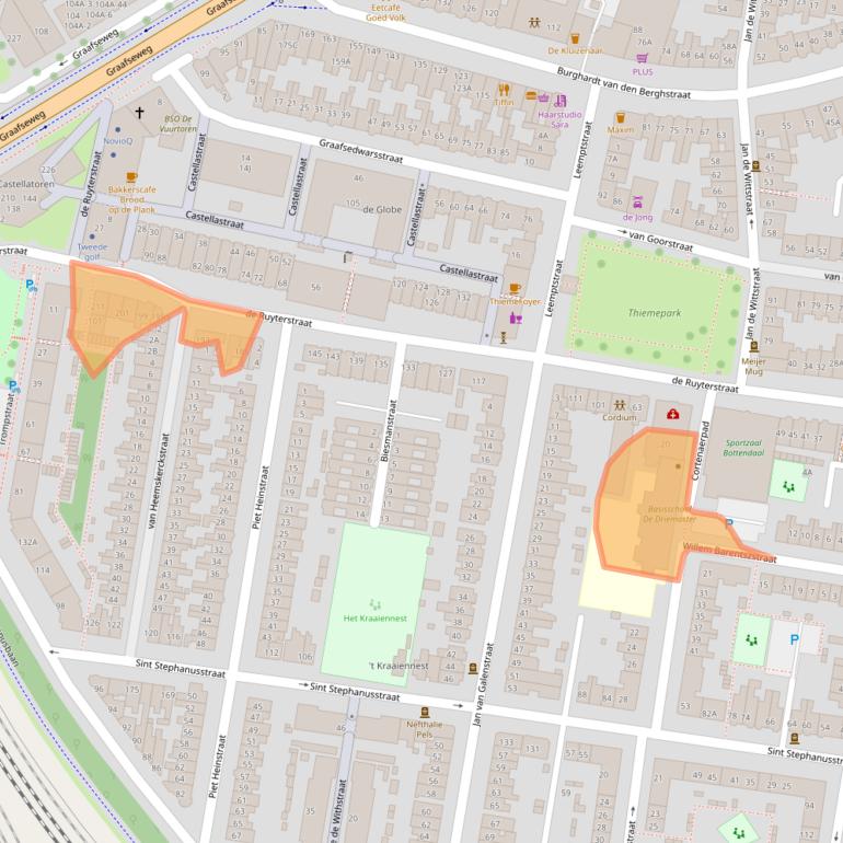 Kaart van postcodegebied 6512GD.