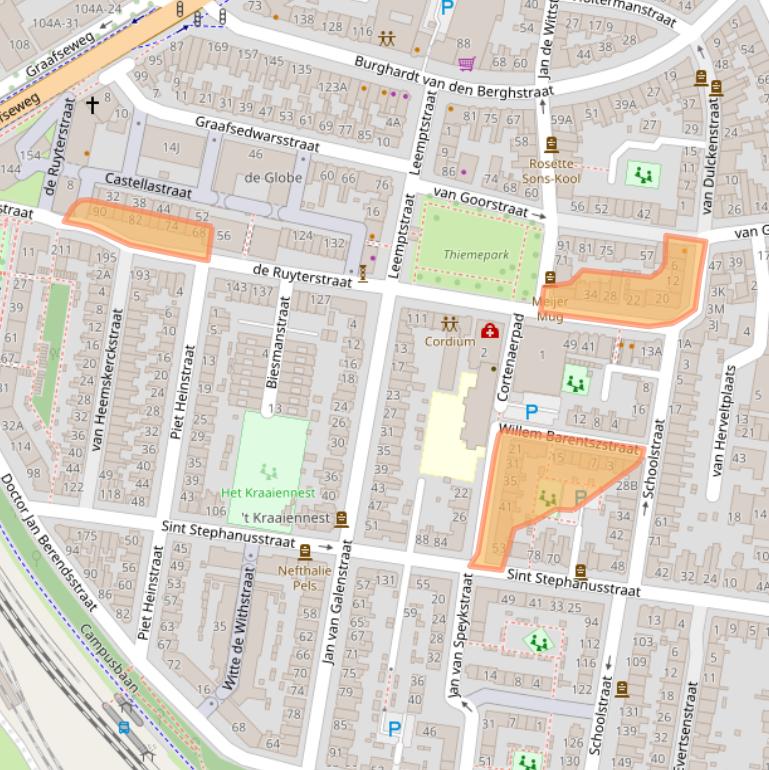 Kaart van postcodegebied 6512GE.