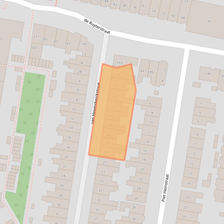 Kaart van postcodegebied 6512GL.