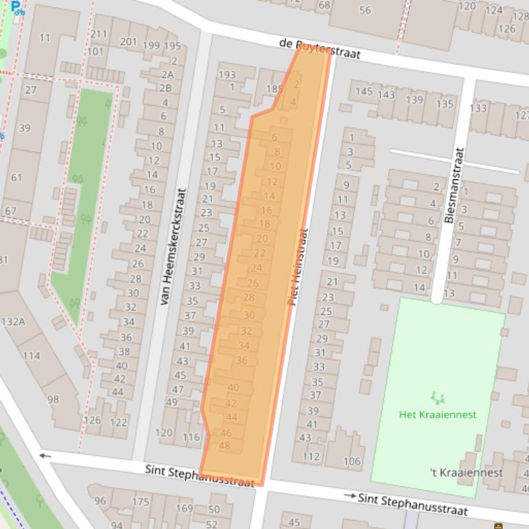Kaart van postcodegebied 6512GT.