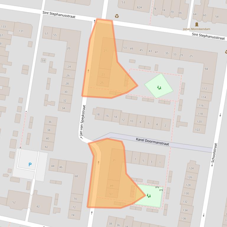 Kaart van postcodegebied 6512GX.