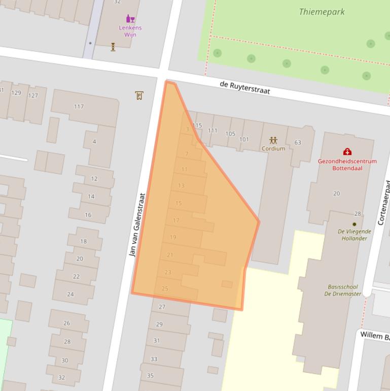 Kaart van postcodegebied 6512HG.