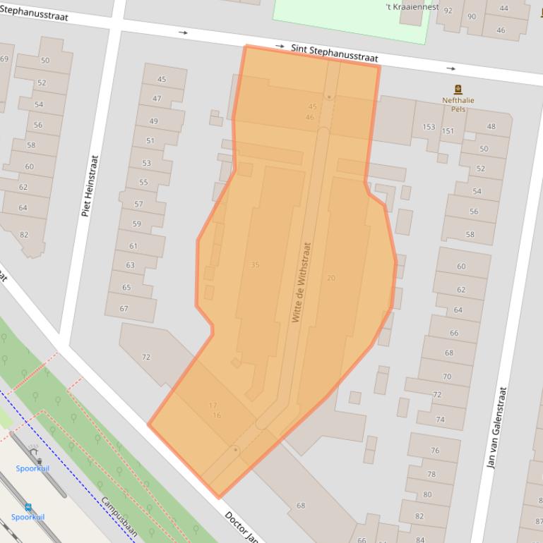 Kaart van postcodegebied 6512HZ.