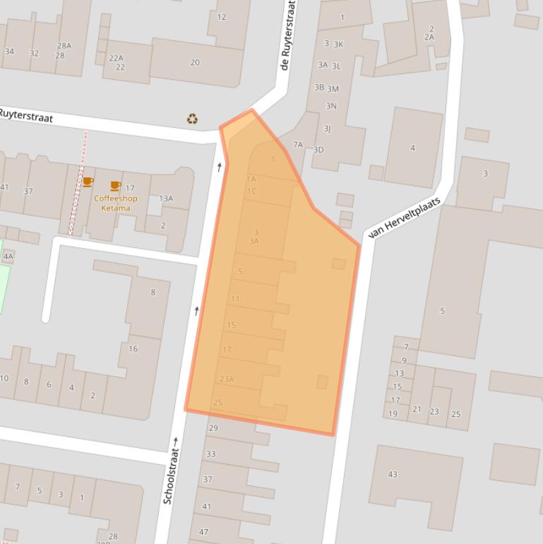 Kaart van postcodegebied 6512JA.