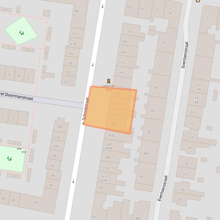 Kaart van postcodegebied 6512JE.