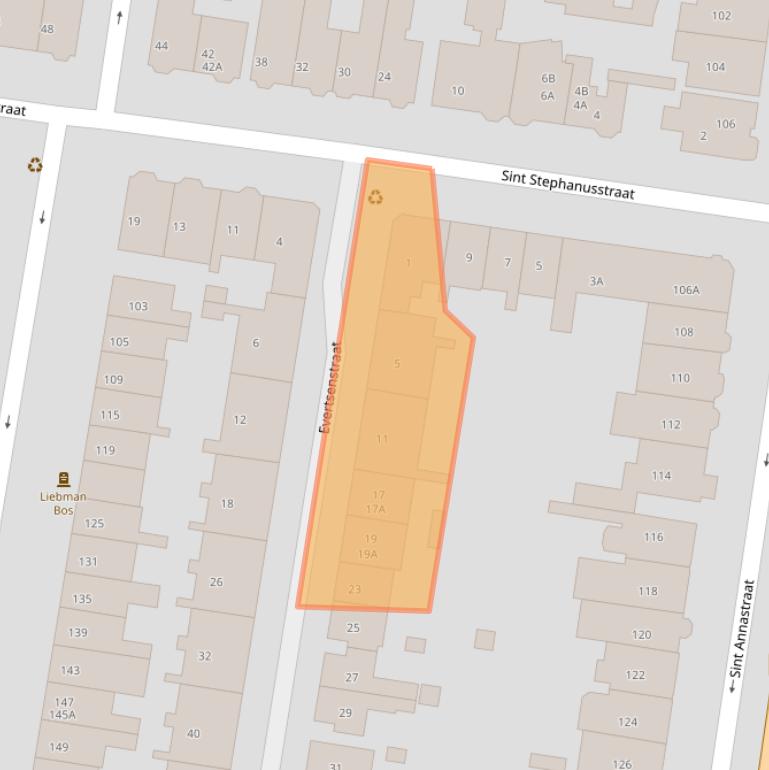Kaart van postcodegebied 6512JK.