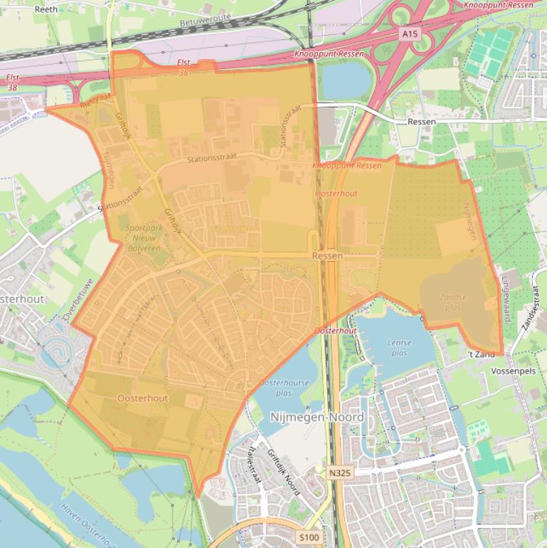 Kaart van postcodegebied 6515.