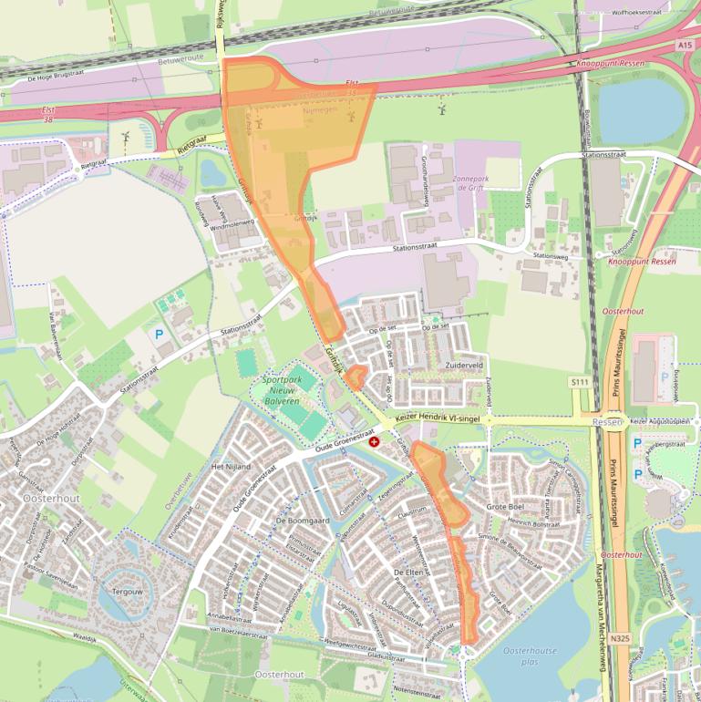 Kaart van postcodegebied 6515AG.
